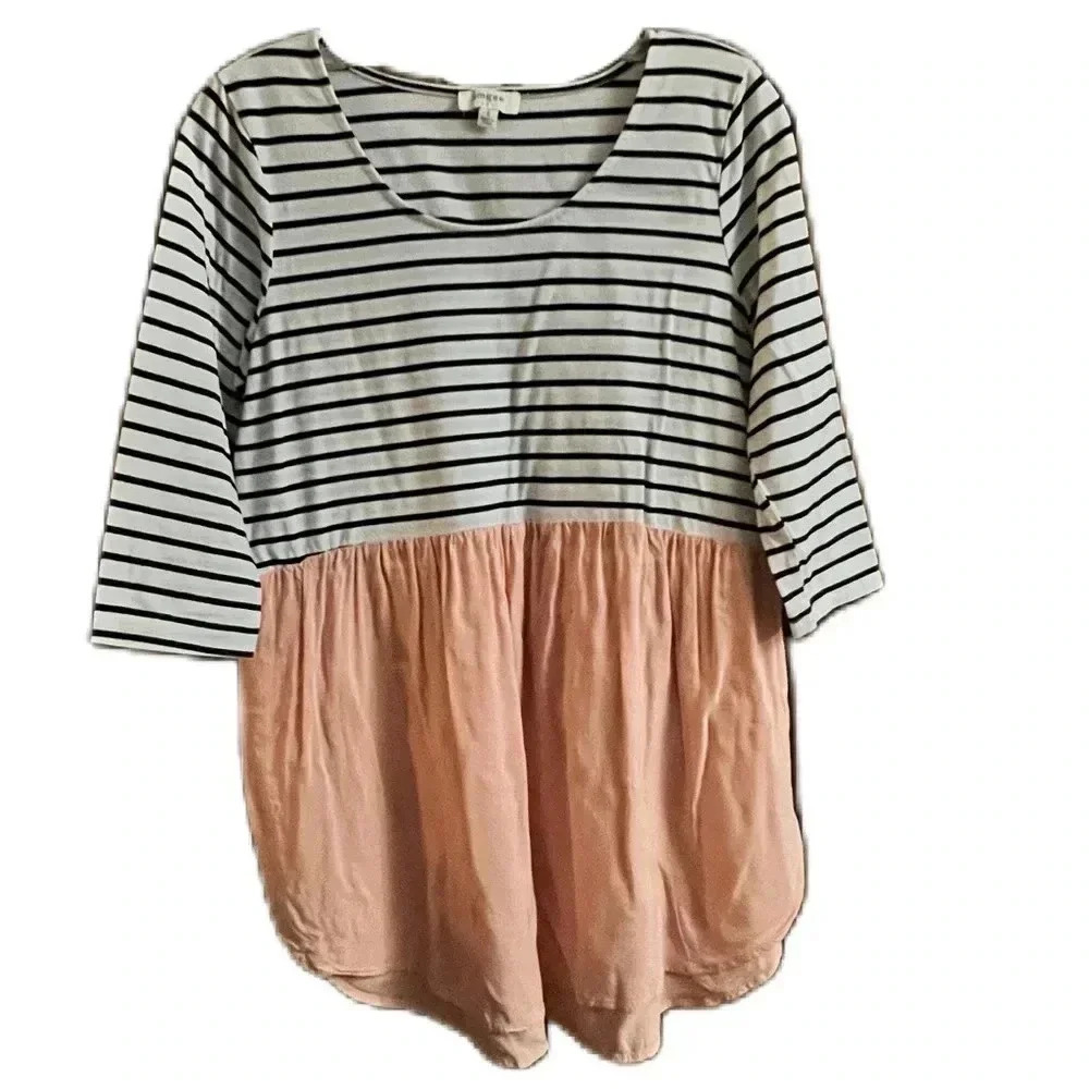 Umgee Black and Pink Striped Top